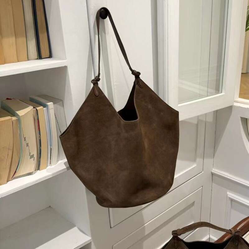 OLOEY Frost Large Capacity Personalized All-Match Handbags Leather Texture Korea Elegant Bucket Minority Simple Exposure Women Totes