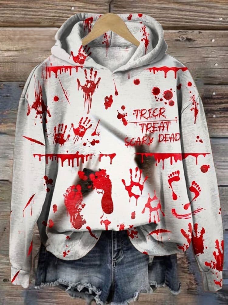 Designer's New Halloween Bloody Abstract Hoodie Fashion Hoodie Trendy Long Sleeve