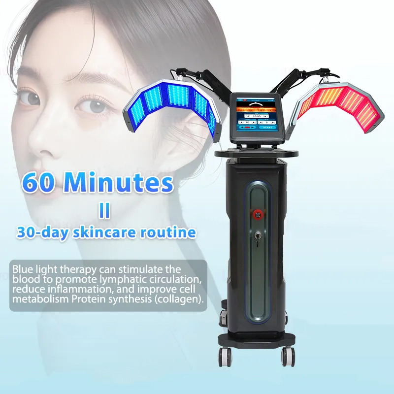 7 Wavelength Dual PDT Photodynamic Therapy Skin Whitening Wrinkle Acne Treatment Face Oil Control Phototherapy Anti-Aging Collagen Boosting Machine