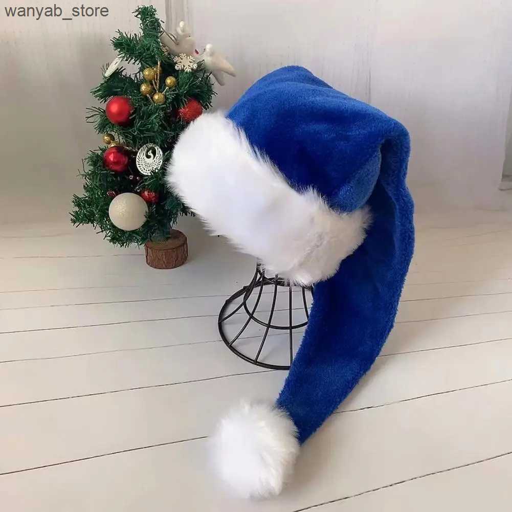Wide Brim Hats Bucket Hats Adult Size Santa Hat Winter Warm Santa Hat for Adults Long Xmas Velvet Costume for Christmas Parties Stage Performance Keep