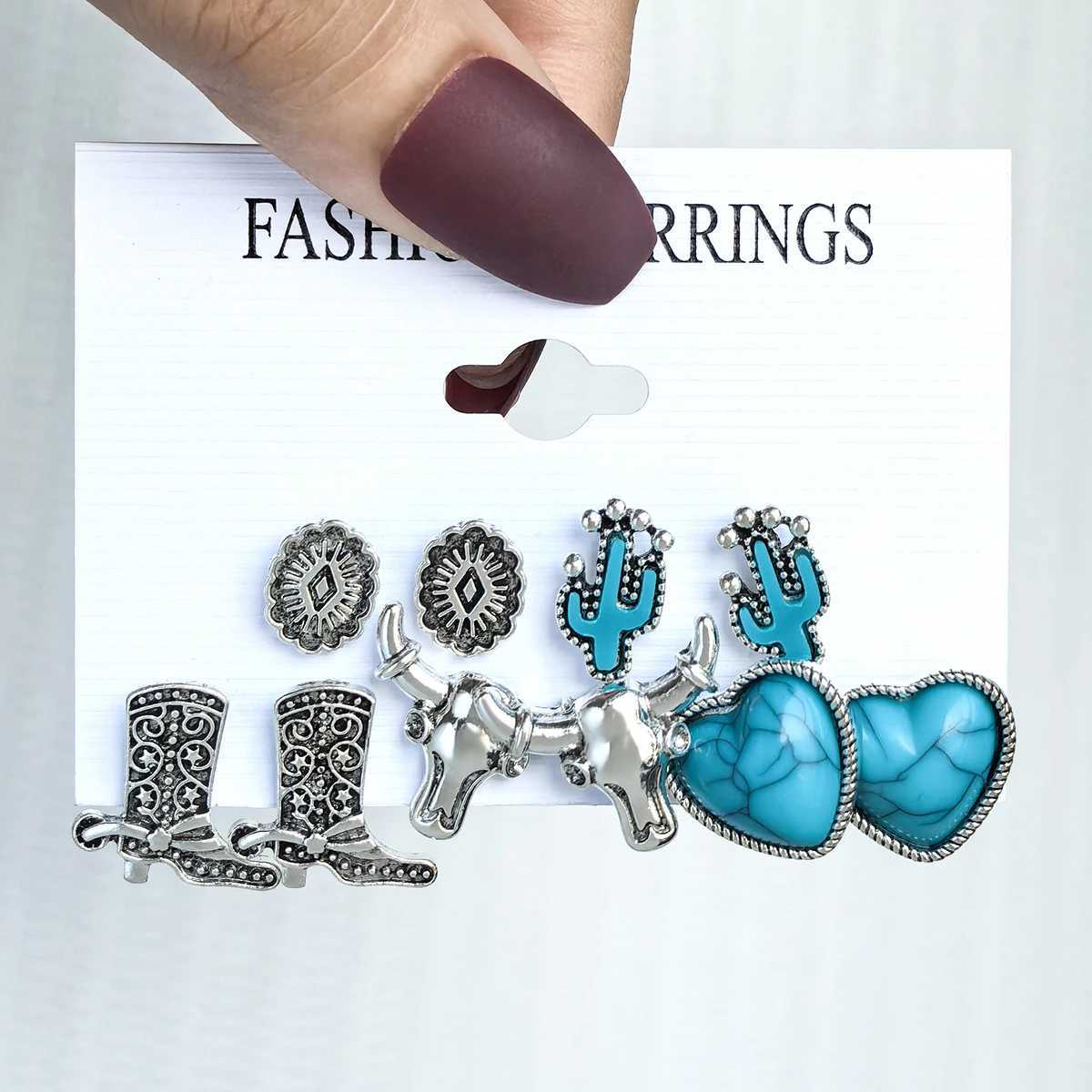 Antique Xizang silver earring set used for Wenzu feathers Geetric shell leaf shaped pendant earrings jewelry gifts X241106