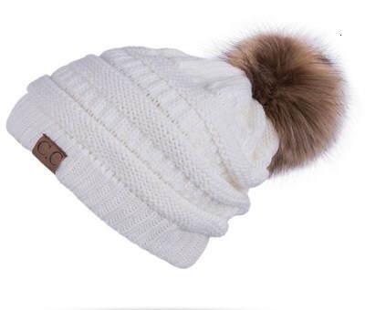High quality design,Winter men's and women's with plush ball knitted outdoor warmth, curled edge woolen hats for warmth