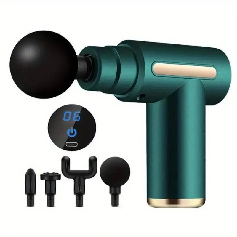 Mini Massage Gun Muscle Massager With 6 Speeds Type-C Charging Portable Electric Handheld Body Massager 241106