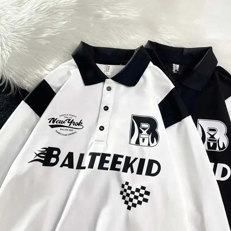 Retro American mens sportswear hip-hop couple long Sve superscripted casual clothing one-piece Fr shipping W241106