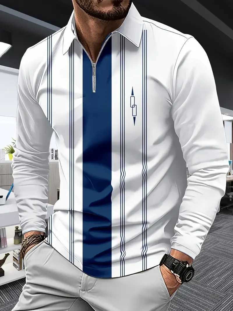 3D printing trend mens long Sve zipper shirt for spring and autumn cool casual oversized mens clothing W241106