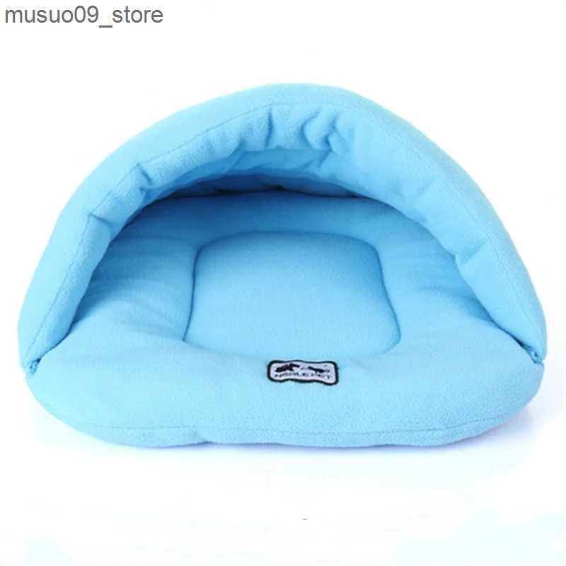 kennels pens New slipper style winter warm wool pet cat sleeping bag puppy bed with cushion pet rabbit squirrel hamster house L240910