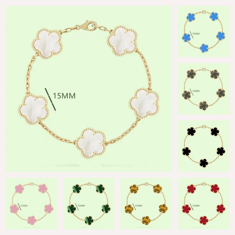 charms bracelets women designer stainless steel jewelry mother of pearl onyx dia clover bracelet bijoux e gift
