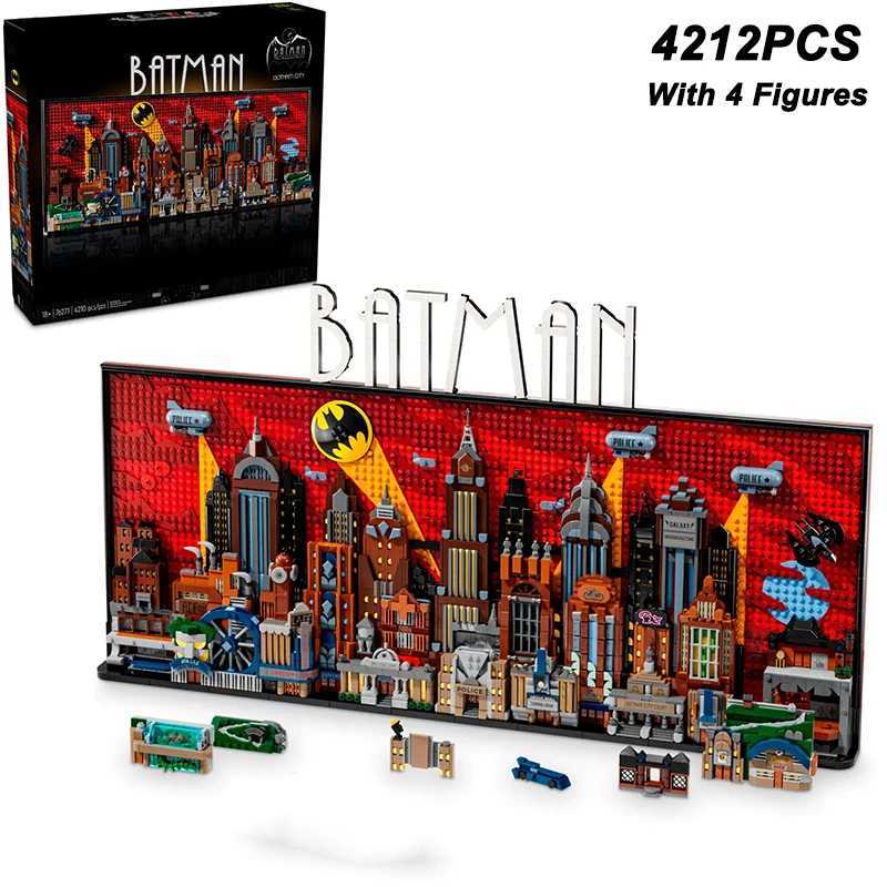 Blocks 4210PCS Creative The Animated Series Gotham Ci Skyline Building Block With 4 Figures Assembly Brick Toys For Boy Kid Gift C251106