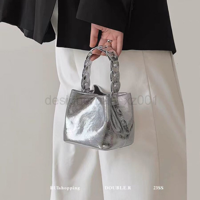 Fashion Classic Bag Designer 10a Top Nikiduncks Woman Handbagevening Bags Atmosphere Silver Soft Leather Handmade Bucket for Women 202