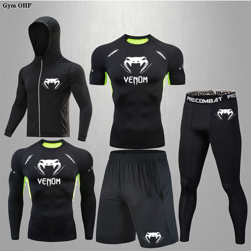 Tracuit Men Sports Suit Gym Fiess Compression Sets Clothes Running Jogging Sportwear Exercise Workout Rashguard Tights
