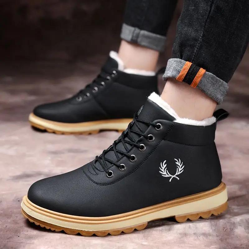 Men's Snow Boots Trendy 2025 Male Shoes Winter Warm Cheap Designer Footwear Y2k Fashion Size 45 New 44 Non Slip Comfortable Sale