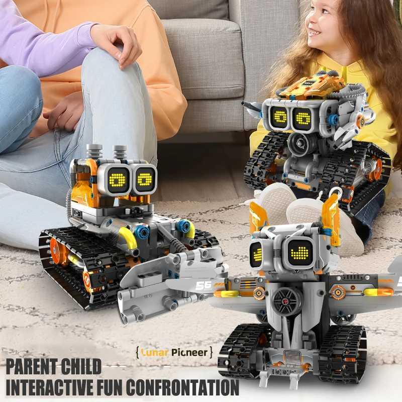 Blocks 3 in 1 Remote Control Lunar Exploration Programming Truck/Bulldozer Building Blocks Stem Kits for Kids Educational Toy Boys GiftY241106YQS8