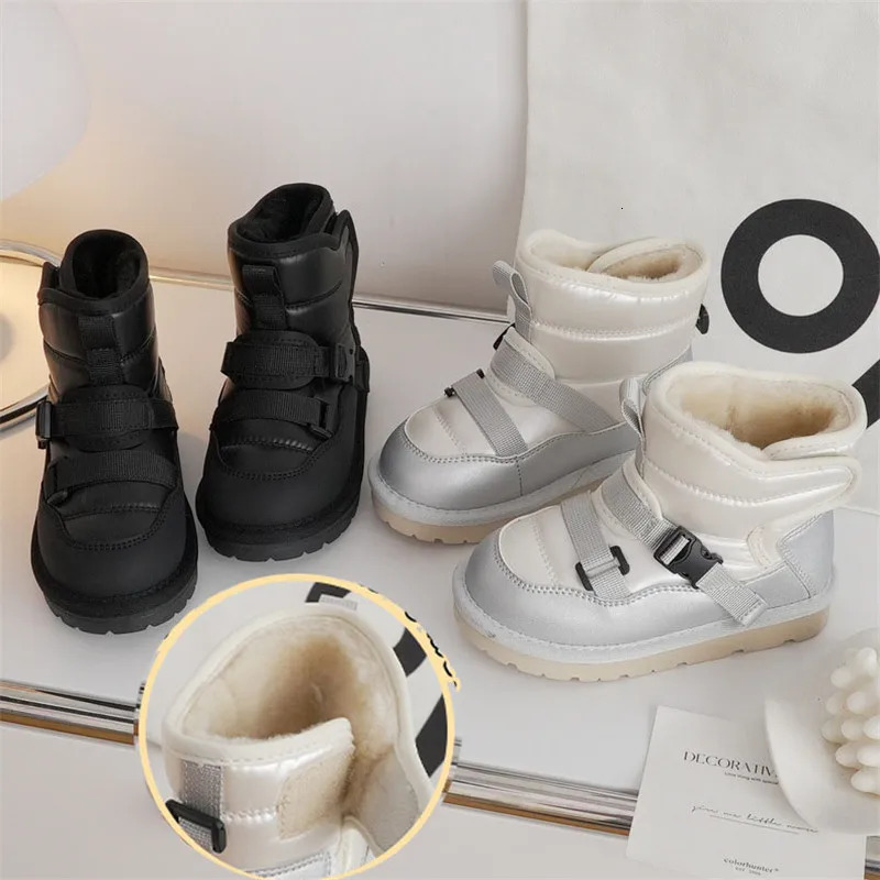 Children Winter Snow Boots Baby Resist Winter -20 Degree High Boots Boys Waterproof Snow Boots Girls Thicken Plush Sports Boots 241106