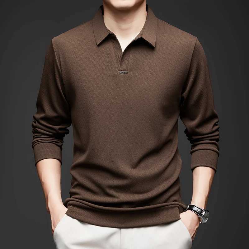 Mens fashion 2024 autumn new designer brand designer cut collar long Sved shirt casual lapel comfortable T-shirt mens clothing W241106
