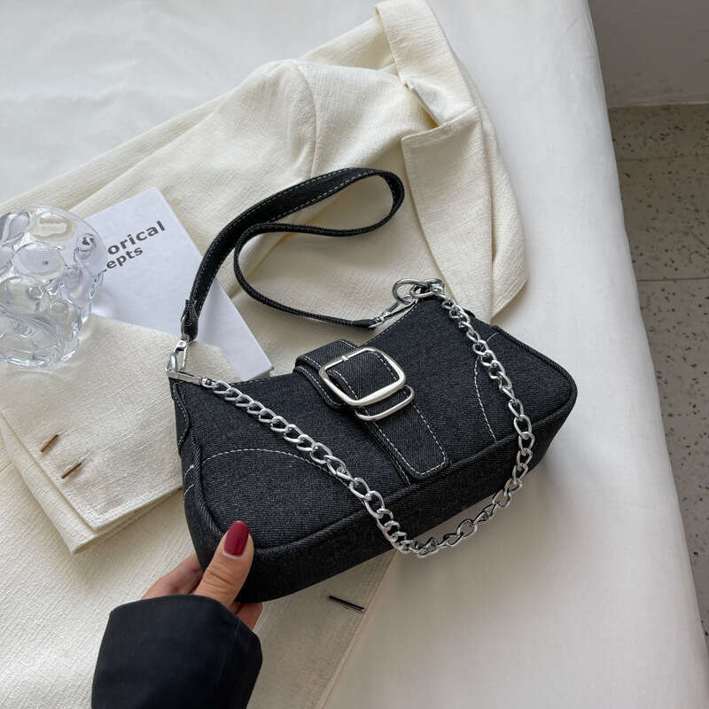 Designer Bag Denim Shoulder Bag Chain Jeans Bags Fashion Trend Ladies Messenger Bag Highquality Underarm Purse Handbag Retro Women's Handbags