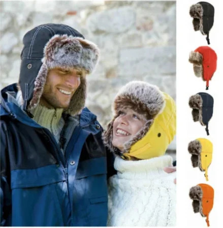 Men women thermal hunters pilots soldiers earmuffs winter flaps ski hats bomber hats Russian ski hats pilots winter faux fur hats 241106