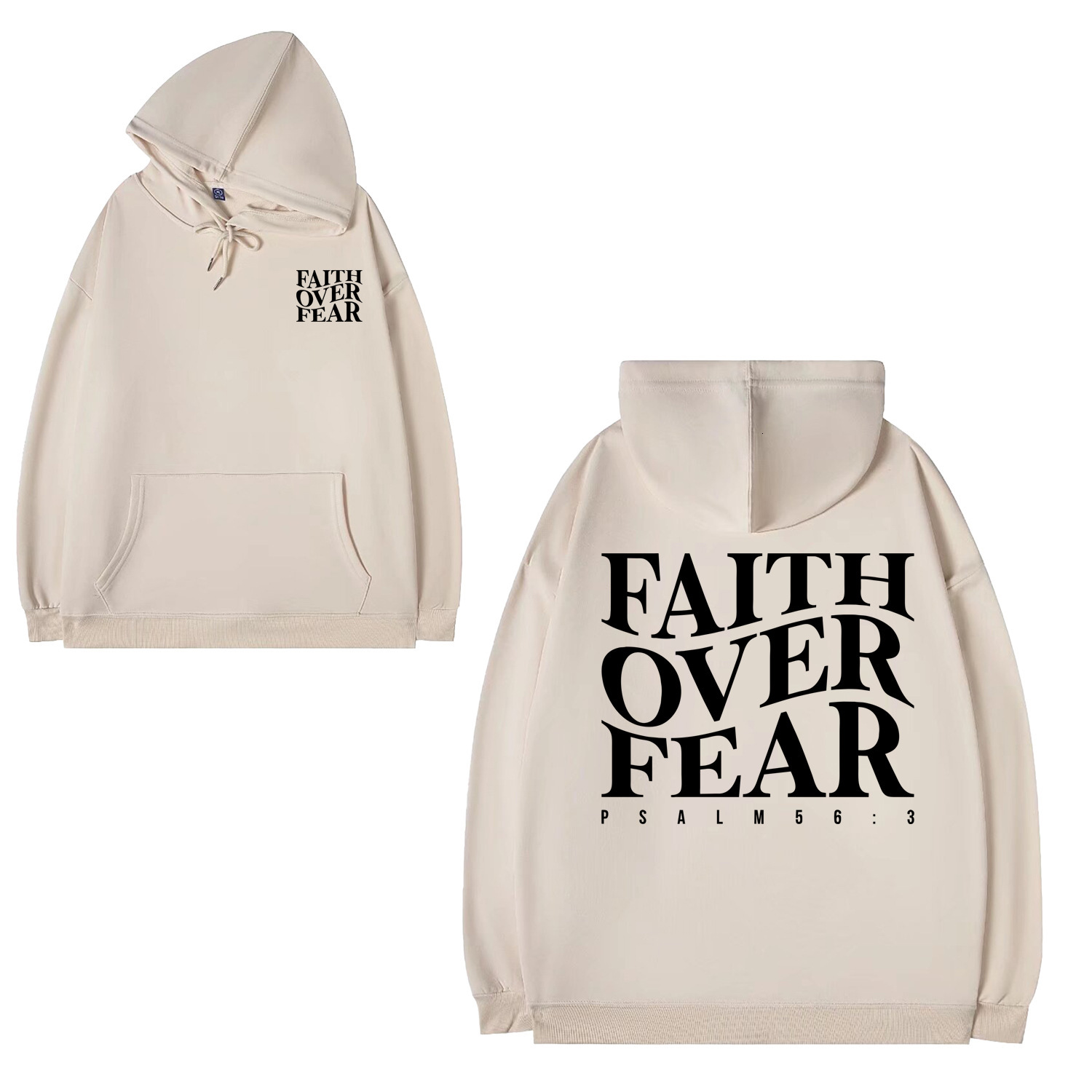 New designer FAITH OVER FEAR casual women's wool hoodie fashion hoodie trend hoodie