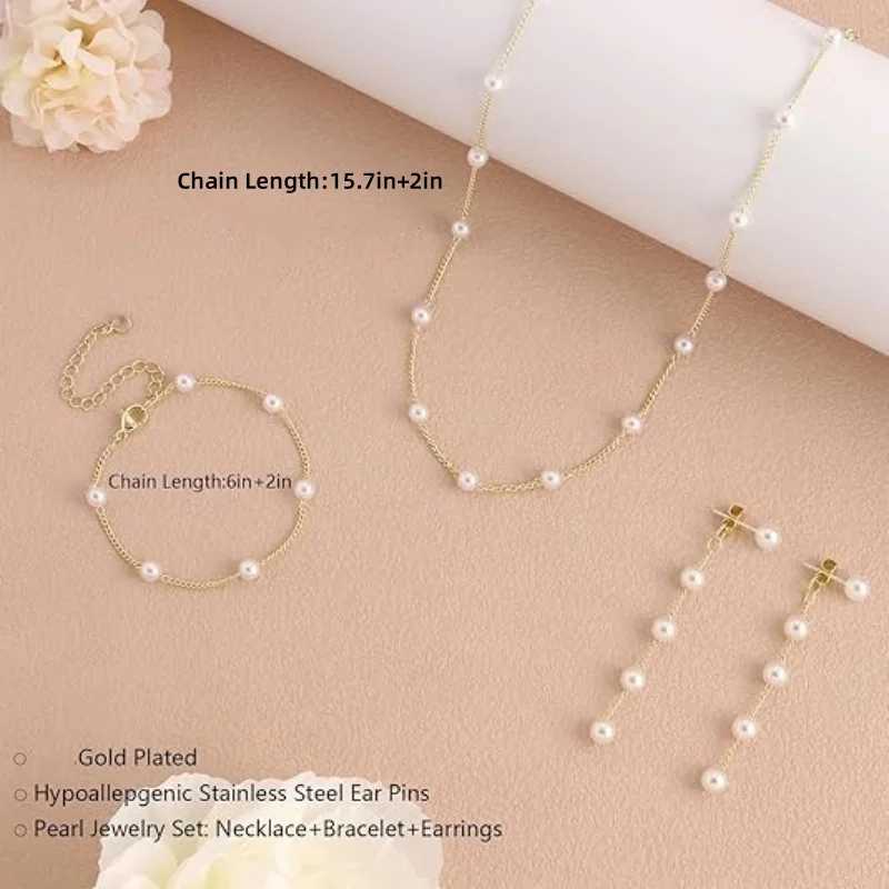 Unique bead jewelry set with tassel pearl necklace vintage necklace suitable for text X241106