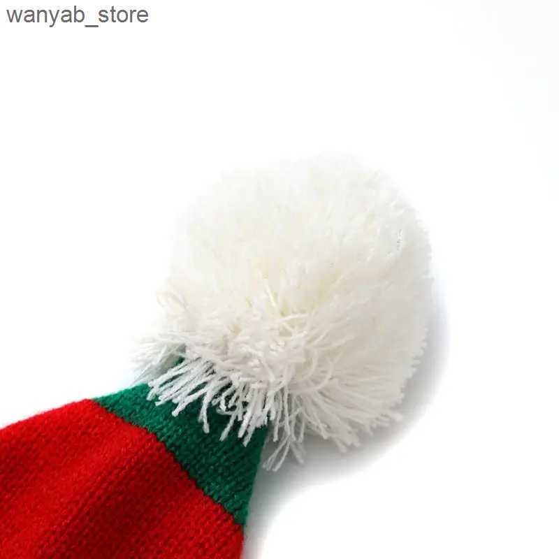 Wide Brim Hats Bucket Hats Christmas Elf Hat Beanie Crochet Winter Knit Green Wavy Stripes Skull for Baby Kids 1-6 Years Cosplay Costume L240910