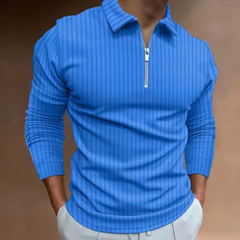 2024 European and American New Cross border Autumn/Winter Shirt Zipper Strip Sved Mens Stone W241106
