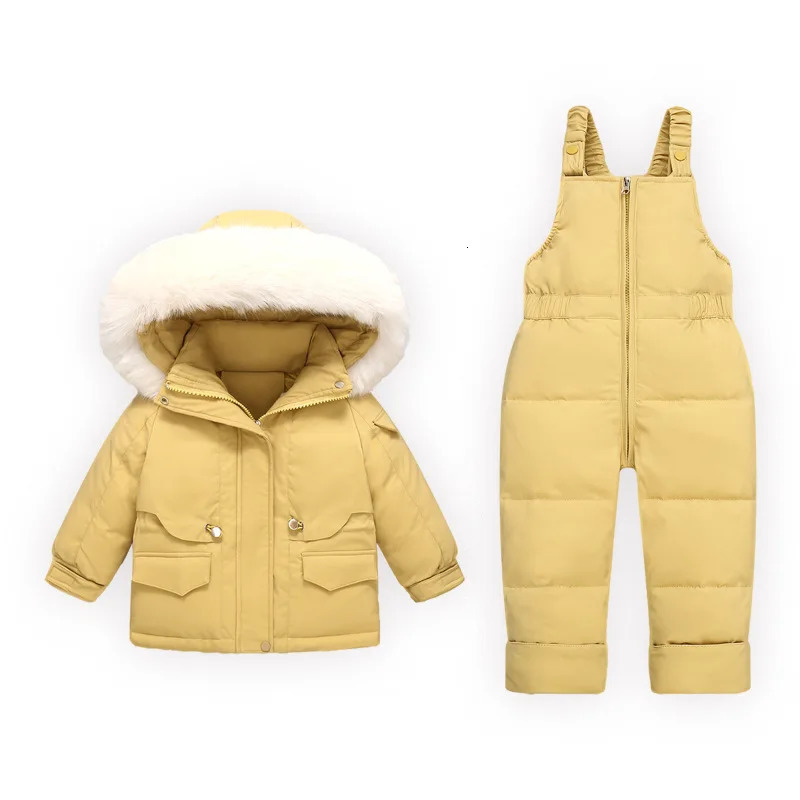 Winter Childrens Clothing Set 2Pcs Girl Down Jacket Baby Snowsuit Clothes Overalls for kids Toddler Jumpsuit Coat 1-4Y 241106