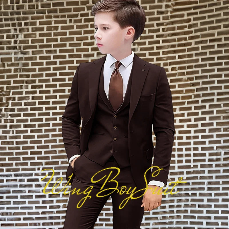 Boys Kids Suits Wedding Tuxedo Formal Jacket Vest Pants 3 Piece Set 2-16 Custom Sizes Clothes Child Blazer 241106