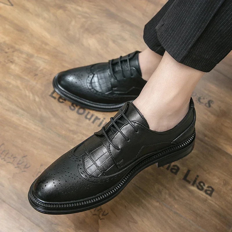 Gentleman Business Formal Leather Shoes Mens Fashion Dress Classic Italian Formal Office Oxford Shoes For Men Derby Shoes 241106