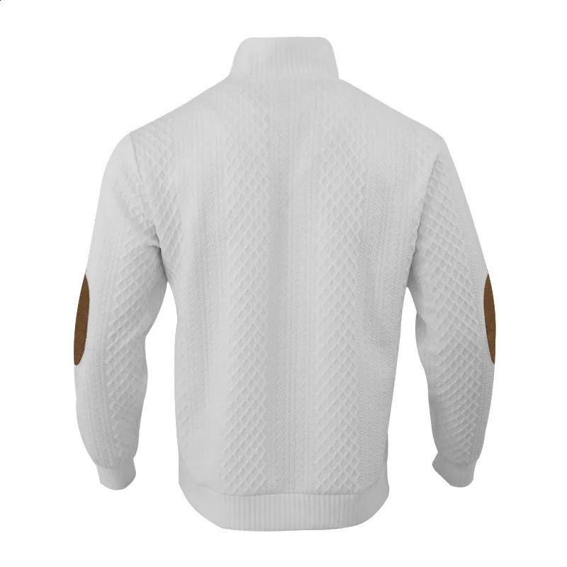 2024 autumn and winter mens outdoor leisure button stand up collar splicing loose color sports sweater trend mens sweater top 241106