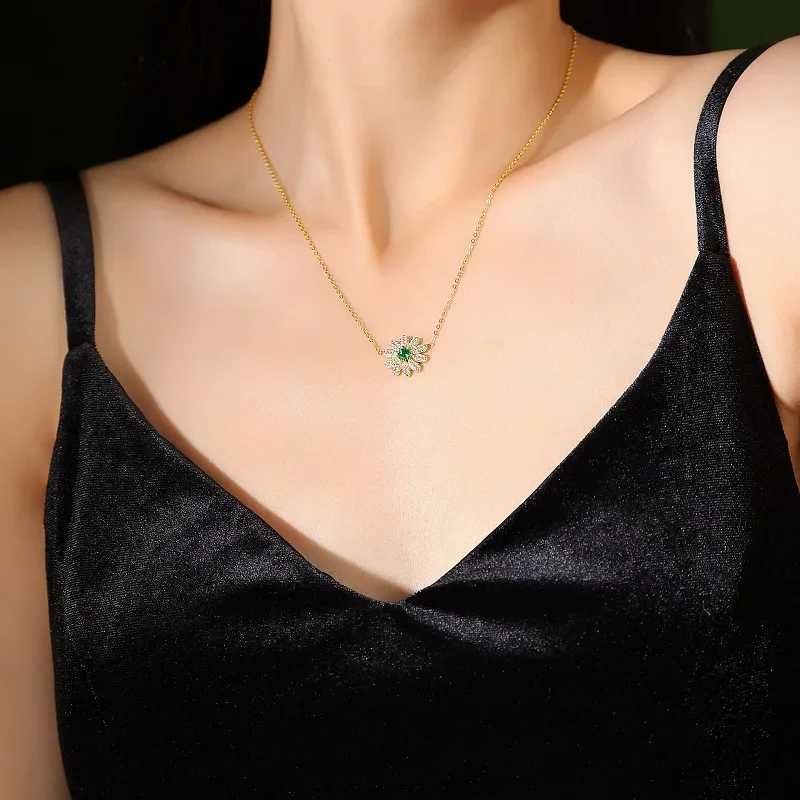 Vintage 925 sterling silver jadeite high carbon diamond necklace ring earring bracelet jewelry set 18k gold-plated exquisite jewelry X241106
