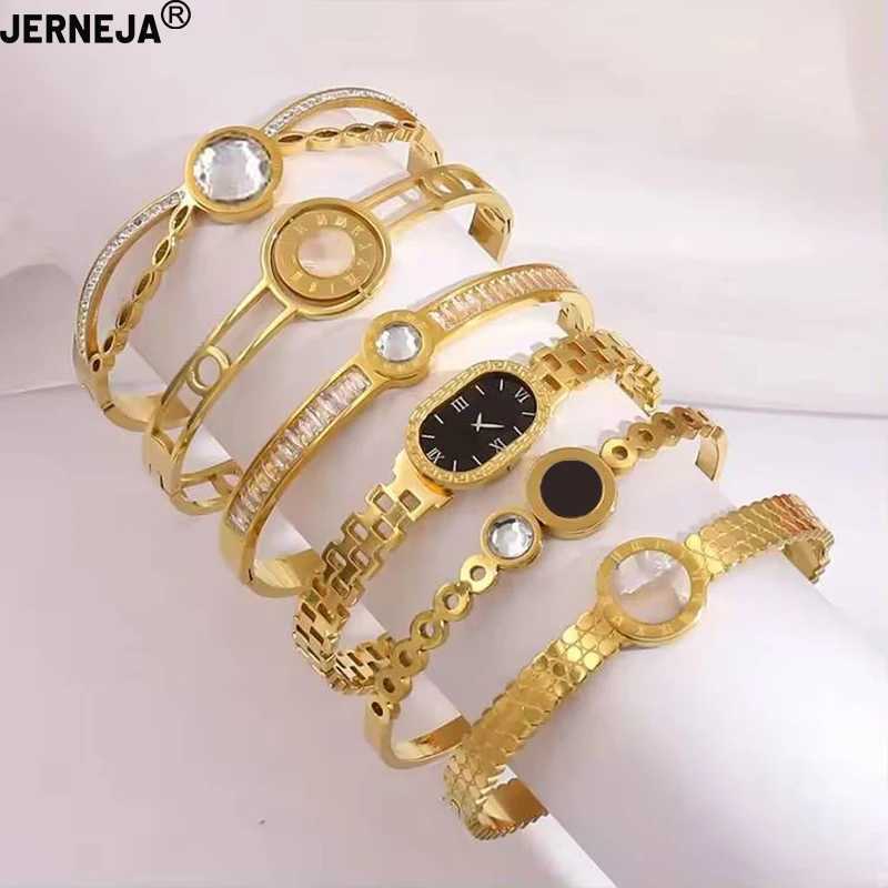 European and Ins Style Stainless Steel Ran Numerals Watch Bracelets Titanium Steel Fashion Temperature Style Jewelry X241106