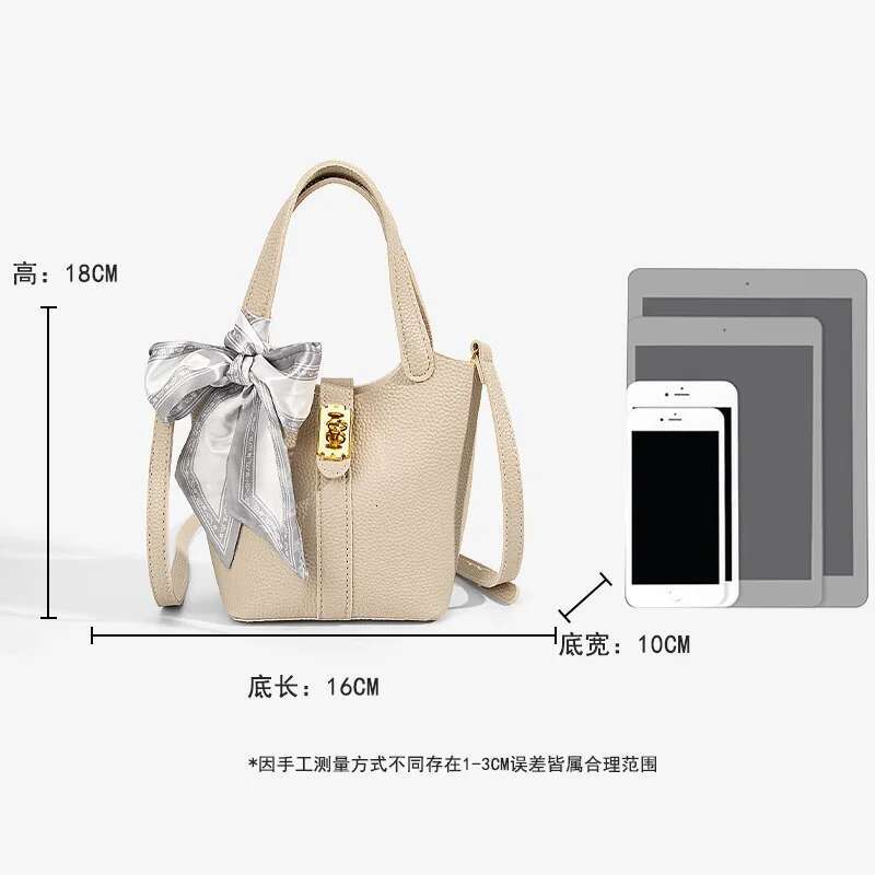 Designer Bag High-Grade Bag New Fashion Scarf Handbag Bucket Bag Texture Joker Shoulder Messenger Bag French