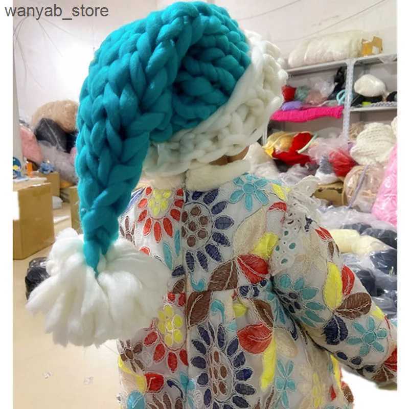 Wide Brim Hats Bucket Hats Crochet Knitted Christmas Hats Winter Warm Hat Christmas Decoration 2023 New Year Festive Party Supplies Santa Claus Hat Gi