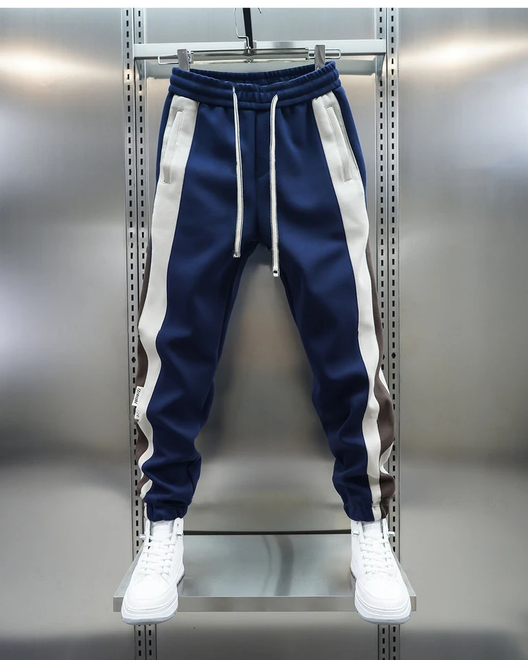 Autumn Outdoor Sweatpant Striped Stitching Casual Harem Pants Jogger Trousers y Mens Clothing 241104