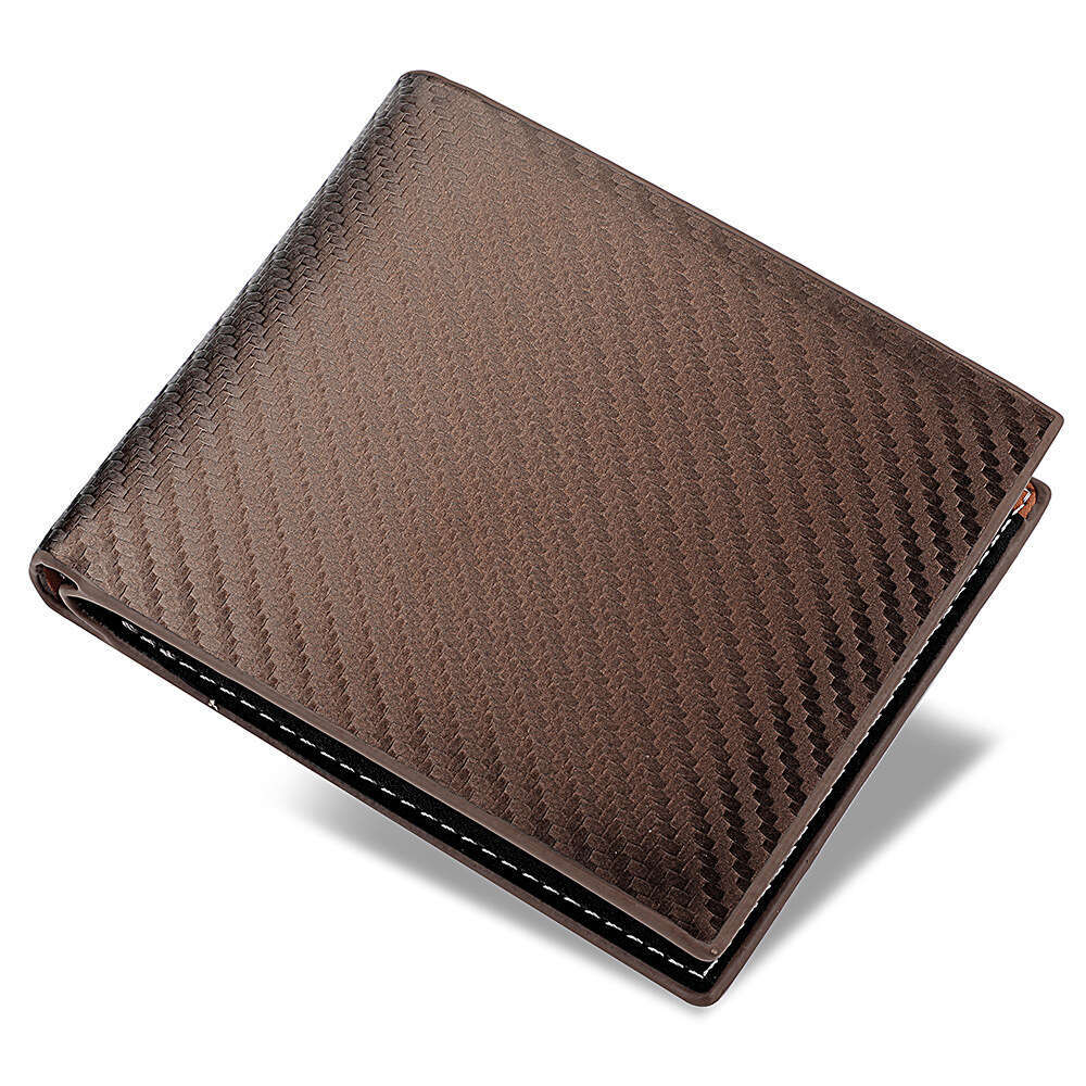 Carbon fiber new card bag zipper men's horizontal wallet