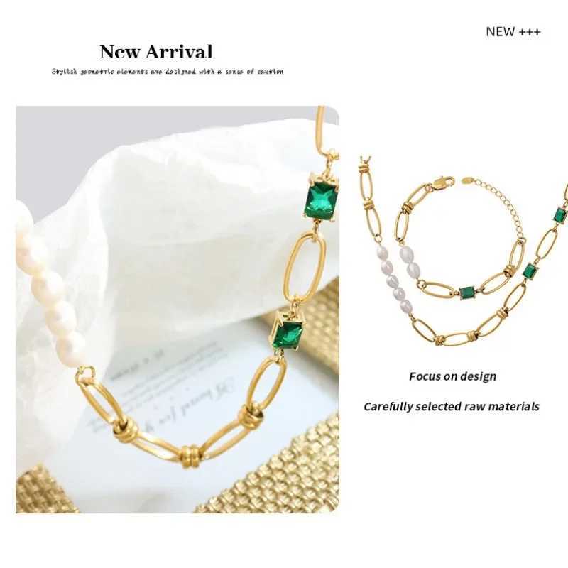 Fashionable retro natural jade pin Wen jewelry set designer new freshwater pearl Wen necklace luxury bracelet X241106
