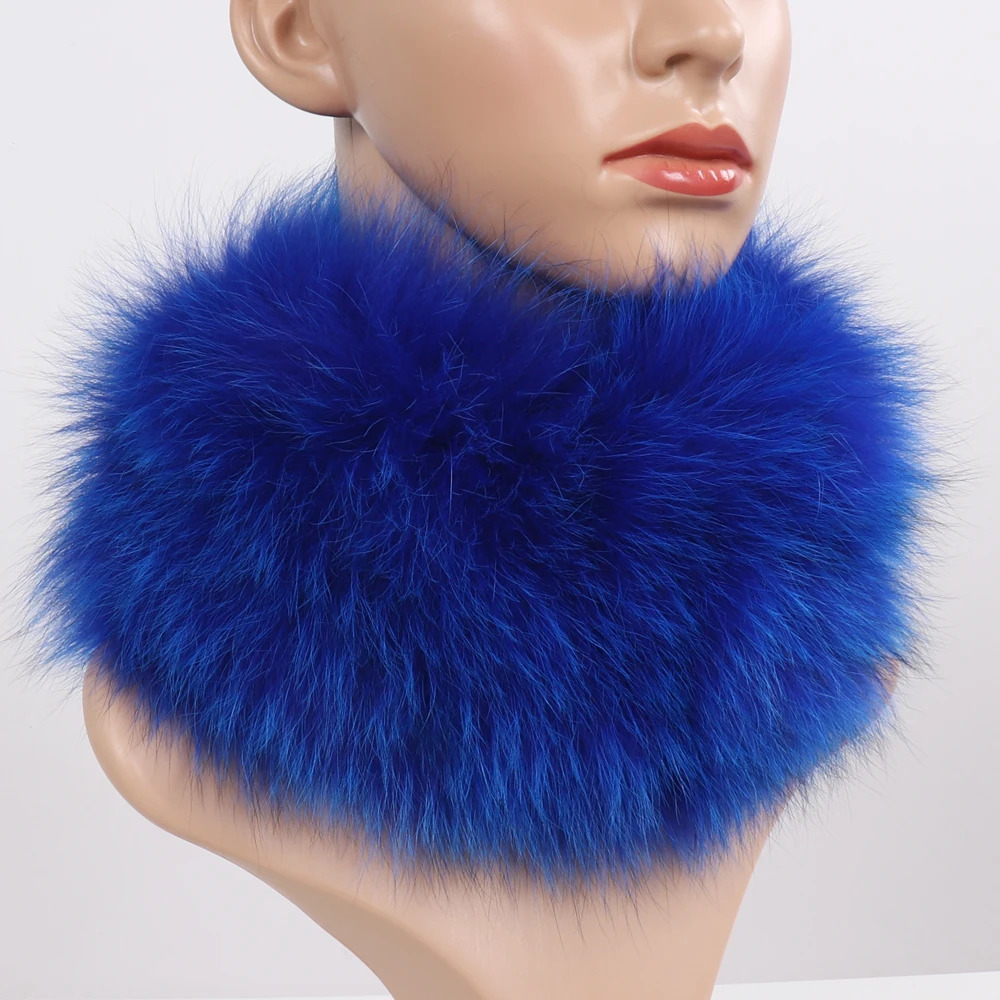 genuine fox fur scarf fur headband womens winter ring fox fur scarf collar for warmth good elasticity 100% natural fur muffler 241106