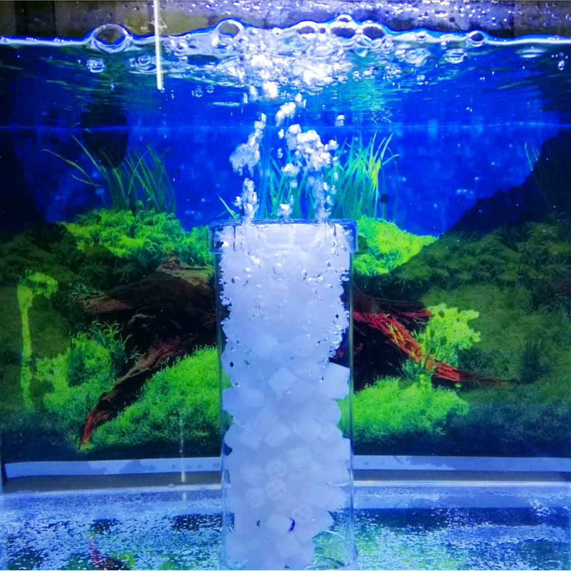 Aquarium Fluidized Bed with Rolling Balls Filter Material Air Oxygen Pump Maker Fish Tank Nitrifying Bacteria Device Accessories