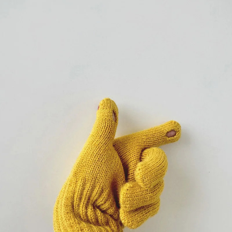 Love Heart Embroidered Childrens Gloves Autumn Winter 4-8 Year Old Boys and Girls Warm Five Finger Gloves Student Children Touchscreen Gloves 241106