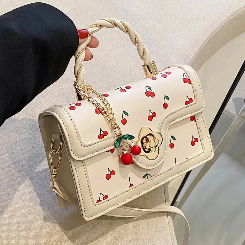 Exquisite Mini Bag Womens Fashion Edition Messenger Bag Sweet Cherry Square Chain Cross Body Bag Wallet241106