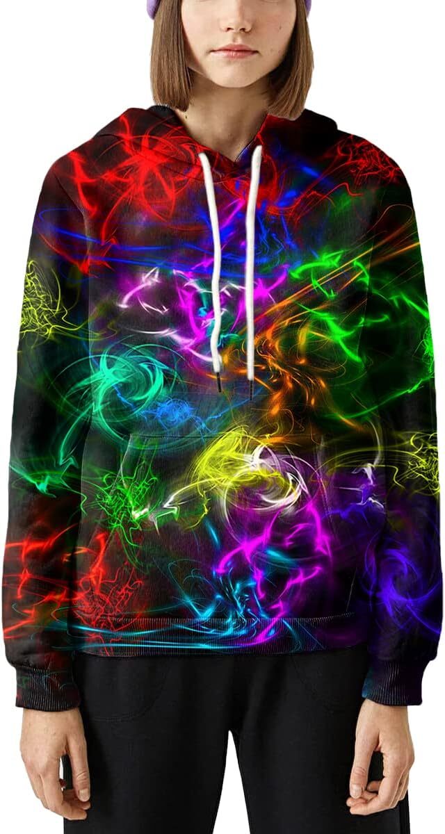 Hoodie for Mens Womens Neutral Pattern Printed Hoodie 3D Colorful Novel Design Pocket Graphic Hoodies sweatshirt Pullover Long Sleeve Cool Color