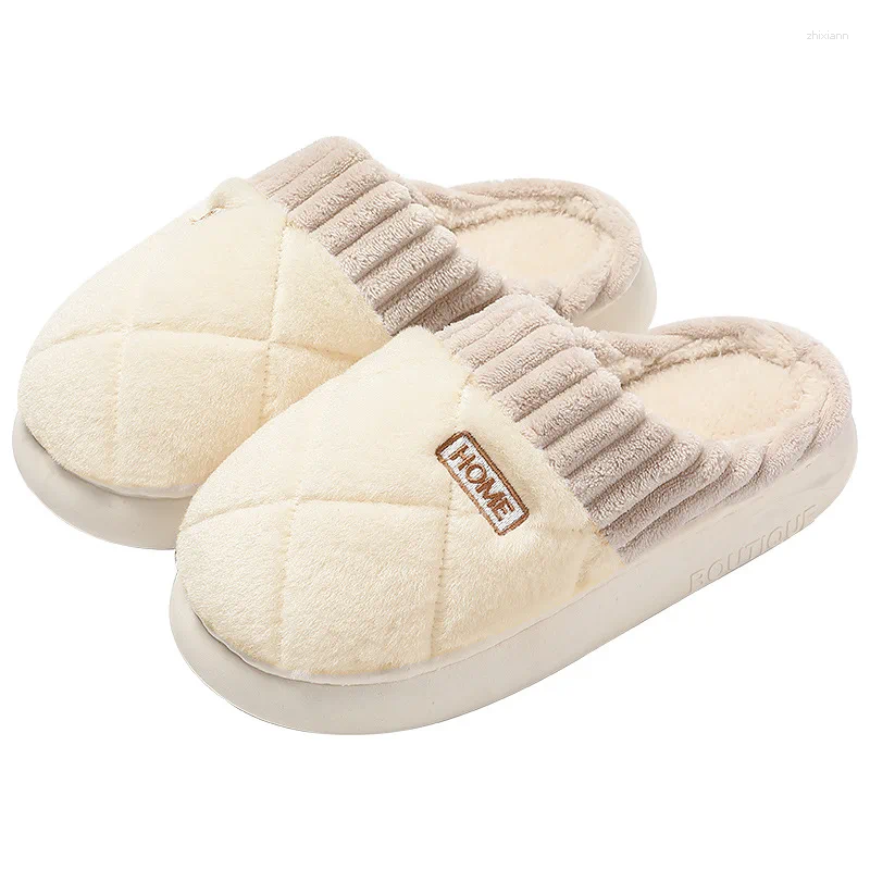 Slippers Winter Couple Cotton Indoor Non-slip Mule For Men Women Flip ps Warm Furry Home Casual Slides zhanyishengli