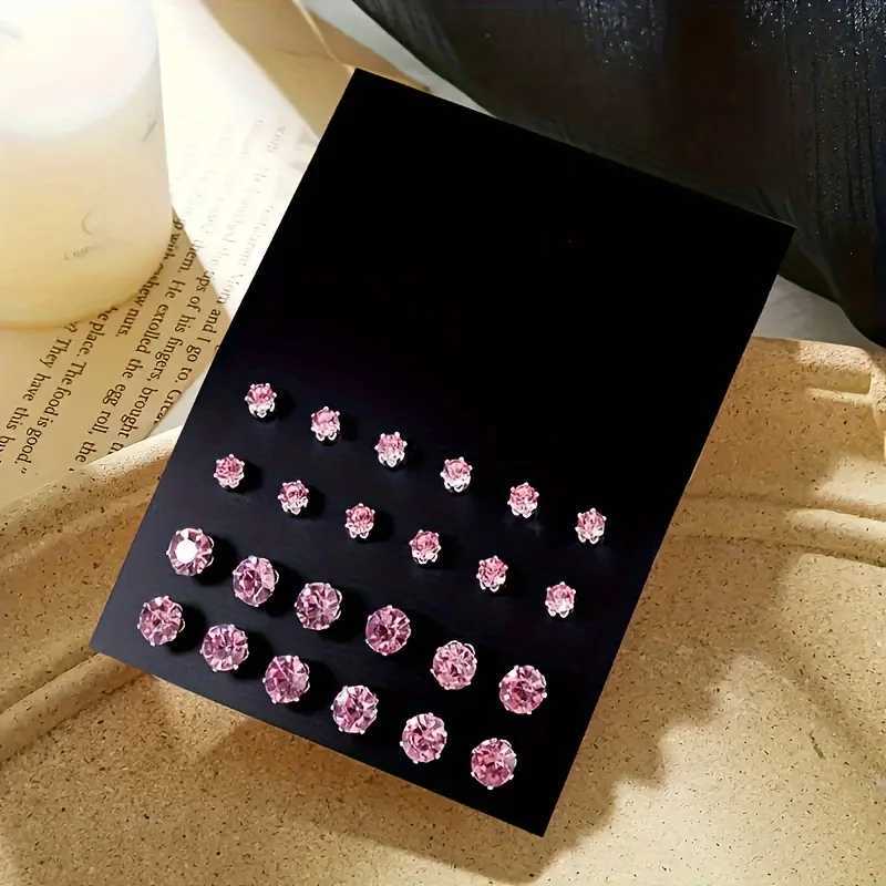 12 pairs of fashionable and minimalist circular warm earrings set suitable for daily wear as jewelry gifts X241106