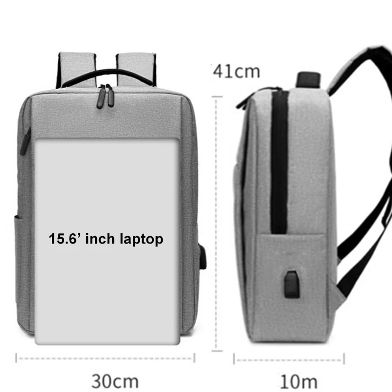 15.6 Inch Nylon Travel Male Laptop Backpack Usb Charging Computer School Backpac Waterproof Bag For Men