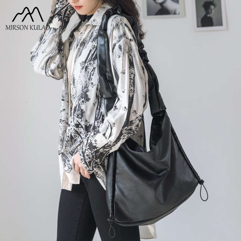 2024 New Fashion Pleated Crossbody College Campus Niche Design Tote Bag