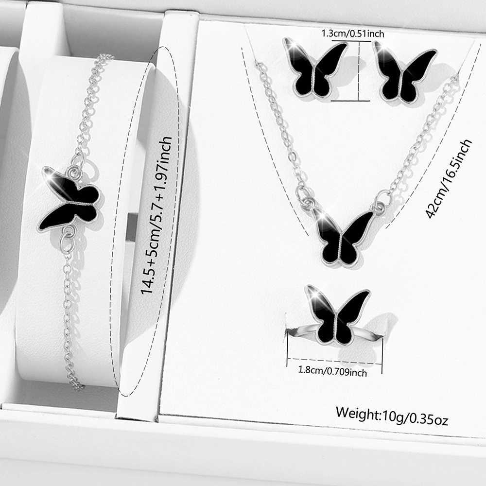 6-piece/set womens watch set Rhinestone quartz watch dial butterfly dial set butterfly jewelry set girls gift X2411061