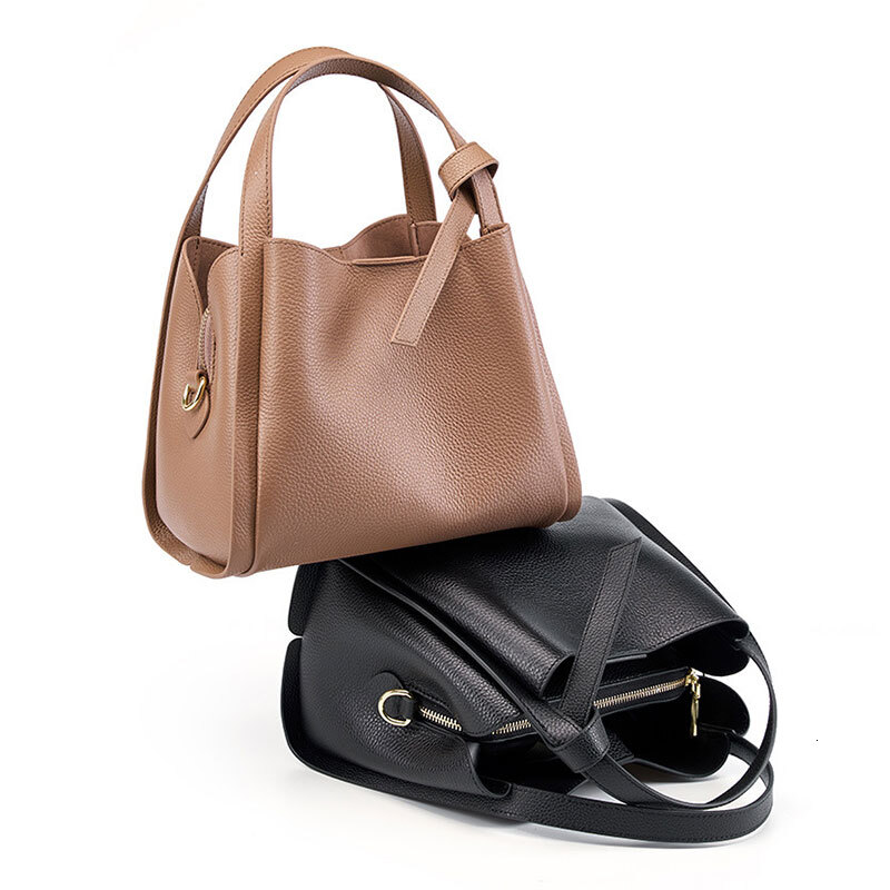 Cowhide Women's Bag New Large Capacity Women Crossbody Shoulder Bags Fashion Genuine Leather Female Handbags Check Style