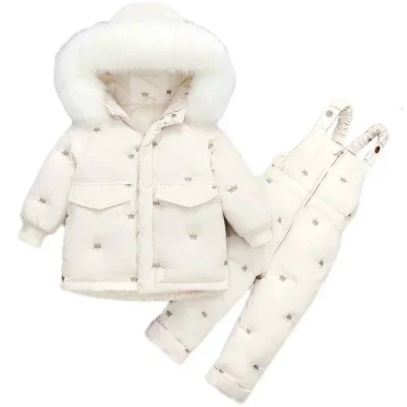 Children Down Coat Jacket jumpsuit Kids Toddler Girl Boy Clothes Down 2pcs Winter Outfit Suit Warm Baby Overalls Clothing Sets 241106