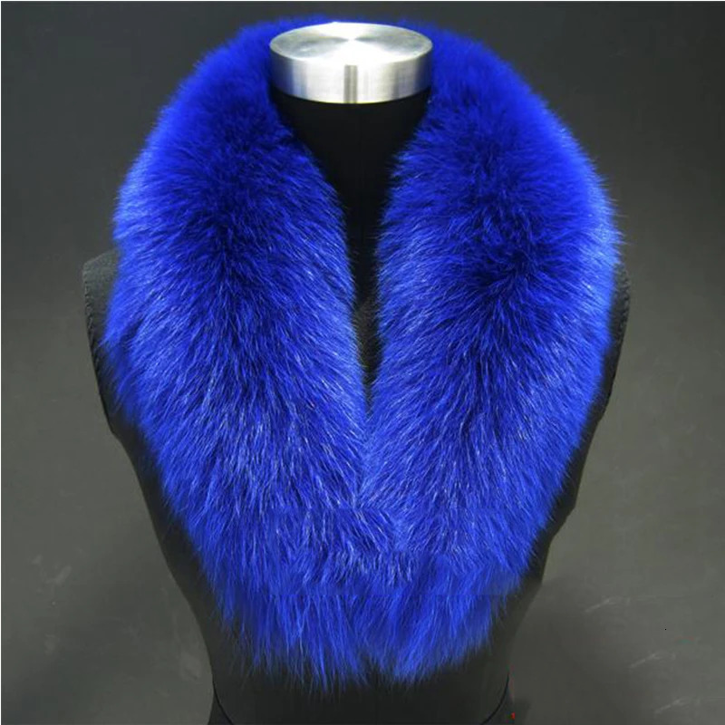 Natural Colored Raccoon Fox True Fur Collar Scarf Large Size Scarf Warped Shawl Neck Warmer Stoll Muffler with Clip #6 241106