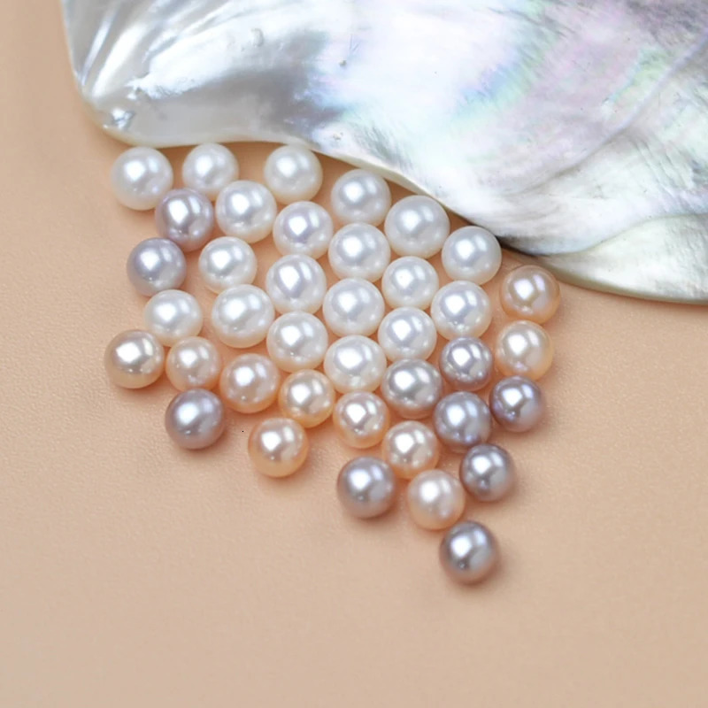 XF800 Real 18K Gold Natural Pearl Necklace Au750 Fine Jewelry Near Round Aniversary Gift for Women Mix Color X321-1 241106