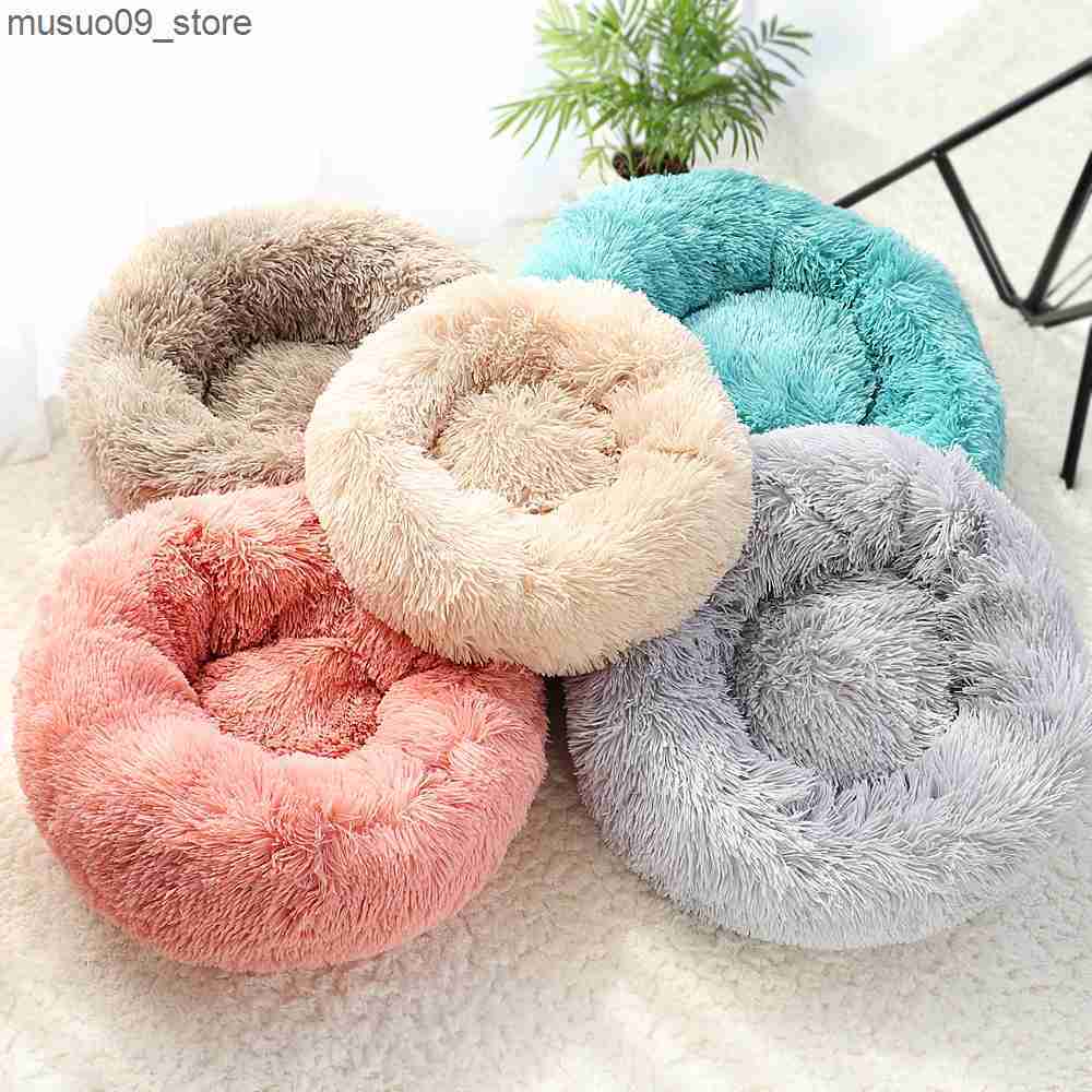 kennels pens Soft pet dog bed plush winter cat pad dog bed for small medium and large dog houses circular pad pet product accessories L240910